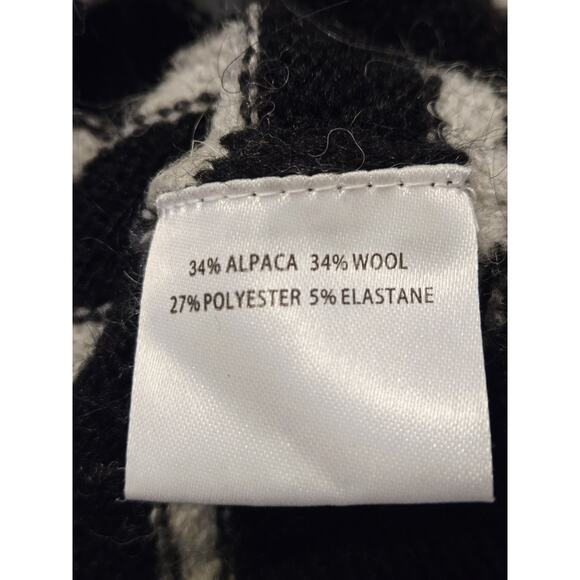 BOII Alpaca Wool Blend S M Sweater Stripes Black White Knit Preppy Fairy - Picture 6 of 6